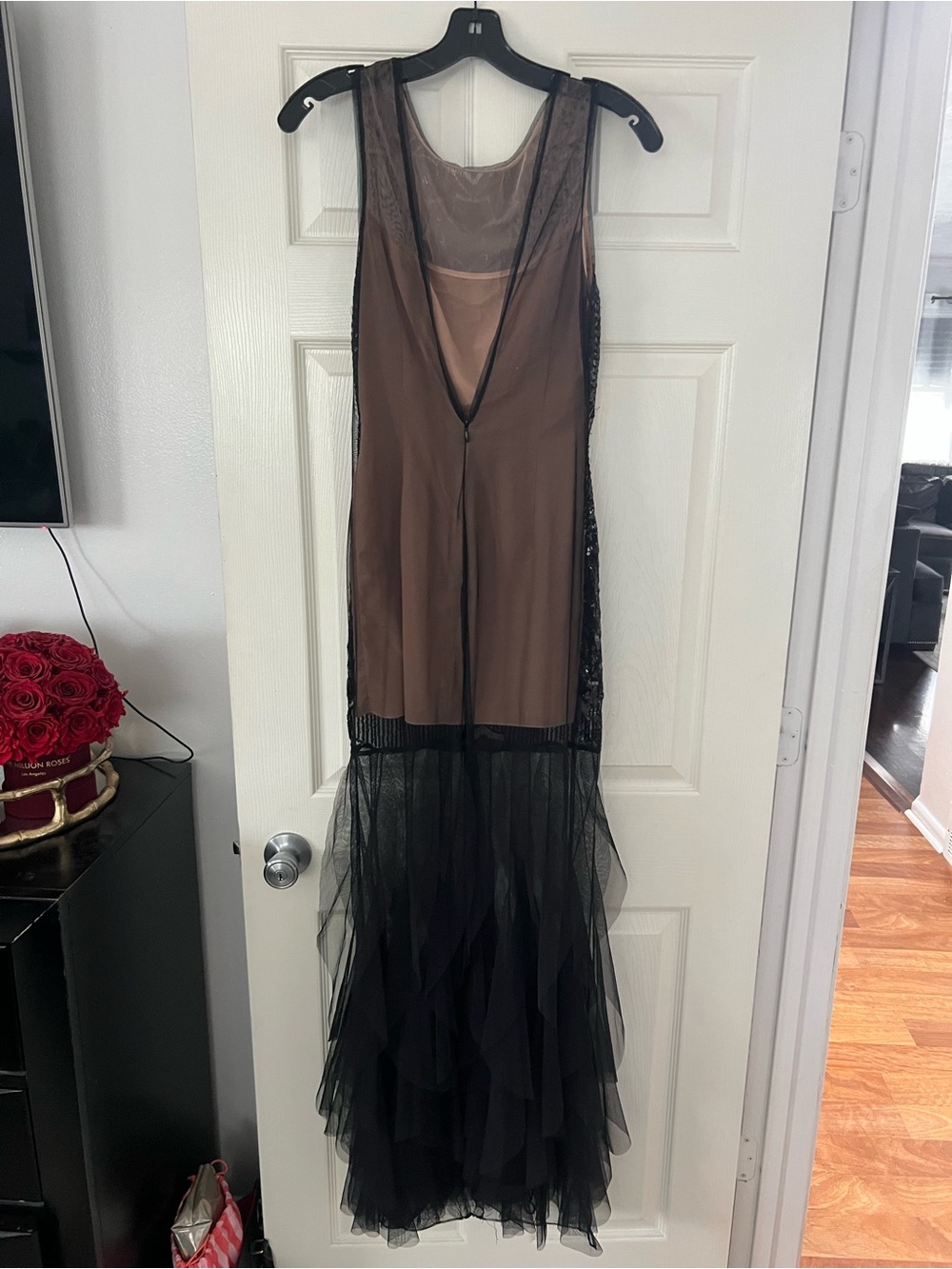 BCBGMaxAzria Black Sequined Sheer Maxi Dress - Picture 8 of 9